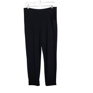 Sympli Women 10 Pants Pull On Straight Stretch Fabric Relaxed Fit Cuffed Pockets